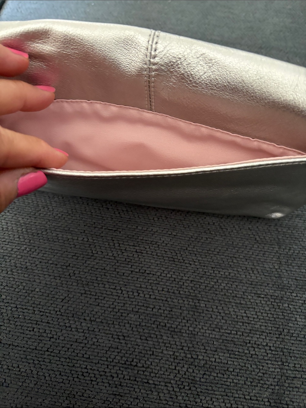 Coach Metallic Silver Wristlet Clutch - Picture 7 of 13